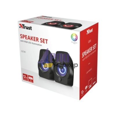 Тонколони TRUST Gemi 2.0 Speaker RGB Black