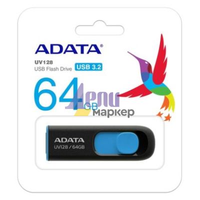 Памет ADATA UV128 64GB USB 3.2 Black