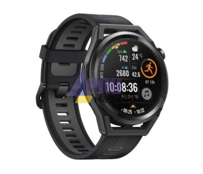 Часовник Huawei Watch GT Runner Runner-B19S, 1.43", Amoled,466x466, 4GB, BT(2.4 GHz, supports BT5.2 and BR+BLE+EDR), WR 5ATM, GPS, WiFi,NFC, Battery 451mAh, Ultra-long battery life 14 days,Harmony OS, APP Galery Black Silicone strap