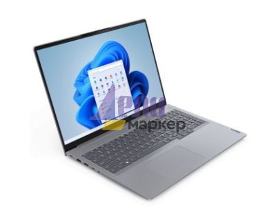 Лаптоп Lenovo ThinkBook 16 G7 Intel Core Ultra 7 155H (up to 4.8GHz, 24MB), 16GB DDR5 5600MHz, 1TB SSD, 16" WUXGA (1920x1200) IPS AG, Intel Arc Graphics, FHD&IR Cam, Backlit KB, Arctic Grey, WLAN, BT, FPR, DOS, 3Y CCI