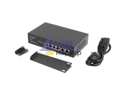 Комутатор Lanberg switch 4x 100mb poe+/2x 100mb unmanaged rack 10"/19" fast ethernet 60w