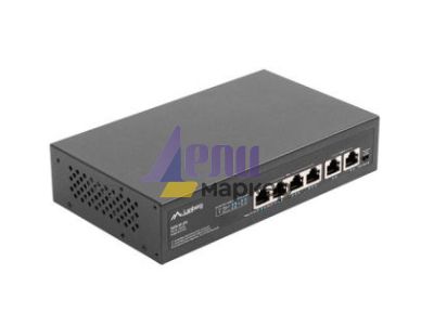Комутатор Lanberg switch 4x 100mb poe+/2x 100mb unmanaged rack 10"/19" fast ethernet 60w