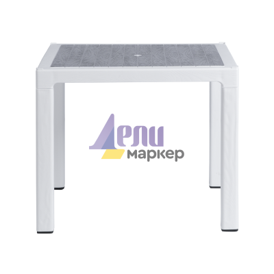 Пластмасова градинска маса ZER 90 - бяло / антрацит