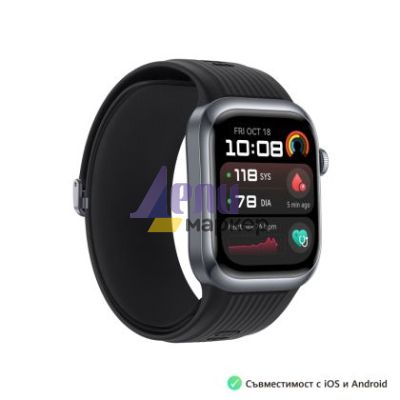 Часовник Huawei Watch D2 LCA-B10, Black , 1.82" Amoled, Airbag/Strap Size 26mm, Ambulatory 24H Blood Pressure, HR monitoring PPG 6.0, Rotating crown, IP68, Speaker&Micophone, Dual-band, Battery 524mAh