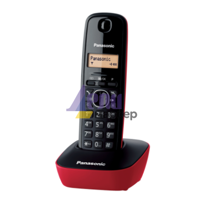 Безжичен DECT телефон Panasonic KX-TG1611 - червен