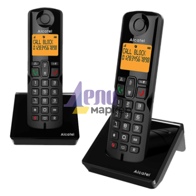 Безжичен DECT телефон Alcatel S280 EWE DUO - черен