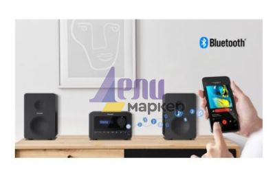 Аудио система Sharp Audio Systems XL-B514(BK), HI-FI MICRO SYSTEM, 40W (peak), FM radio with RDS,  Bluetooth v5.0, CD player, USB MP3 playback, 3.5mm Headphone jack / line-out, wooden speaker, Black