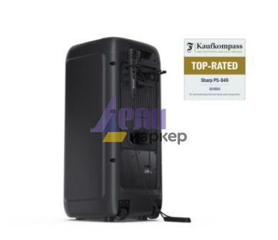 Тонколони Sharp Speakers PS-949, XPARTY STREET BEAT  2 x 8" woofers + horn tweeter, max power output 132 W, 12 h play time by built in battery, True wireless Stereo, USB Music playback and charging, DJ FX, BT 5.0, 2 x Mic/Guitar inputs, Splashproof (IPX4)