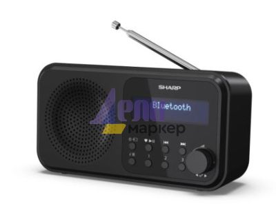 Радио Sharp Radios DR-P420(BK), PORTABLE DIGITAL RADIO, Bluetooth 5.0, 20 DAB+/DAB/FM, Auto time/date, LCD Display, Dual alarm,Micro USB x1 (power supply),3.5mm Headphone jack / line-out, Black