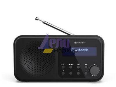 Радио Sharp Radios DR-P420(BK), PORTABLE DIGITAL RADIO, Bluetooth 5.0, 20 DAB+/DAB/FM, Auto time/date, LCD Display, Dual alarm,Micro USB x1 (power supply),3.5mm Headphone jack / line-out, Black