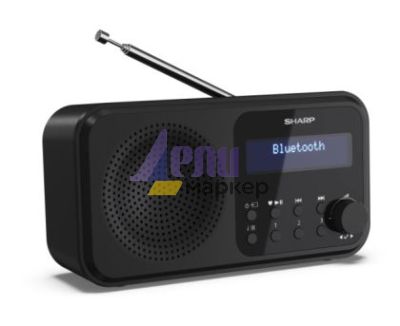 Радио Sharp Radios DR-P420(BK), PORTABLE DIGITAL RADIO, Bluetooth 5.0, 20 DAB+/DAB/FM, Auto time/date, LCD Display, Dual alarm,Micro USB x1 (power supply),3.5mm Headphone jack / line-out, Black