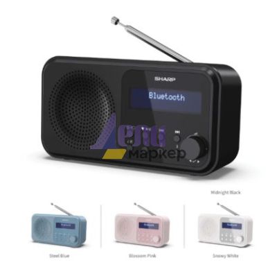 Радио Sharp Radios DR-P420(BK), PORTABLE DIGITAL RADIO, Bluetooth 5.0, 20 DAB+/DAB/FM, Auto time/date, LCD Display, Dual alarm,Micro USB x1 (power supply),3.5mm Headphone jack / line-out, Black