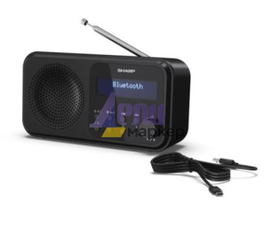 Радио Sharp Radios DR-P420(BK), PORTABLE DIGITAL RADIO, Bluetooth 5.0, 20 DAB+/DAB/FM, Auto time/date, LCD Display, Dual alarm,Micro USB x1 (power supply),3.5mm Headphone jack / line-out, Black