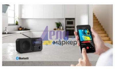 Радио Sharp Radios DR-P420(BK), PORTABLE DIGITAL RADIO, Bluetooth 5.0, 20 DAB+/DAB/FM, Auto time/date, LCD Display, Dual alarm,Micro USB x1 (power supply),3.5mm Headphone jack / line-out, Black