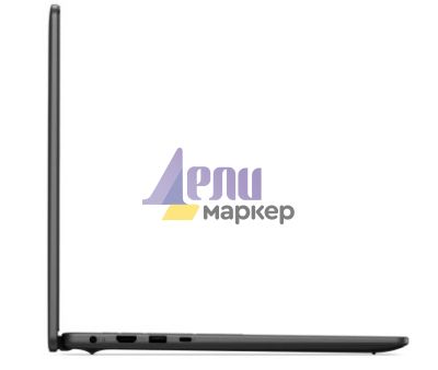Лаптоп Dell 16 DC16250, Intel Core 5 120U (10 cores, up to 5.0 GHz), 16.0" FHD+(1920x1200) AG, 300nits, 16GB, 2x8GB, DDR5, 5200 MT/s, 1TB M.2 PCIe, Intel Graphics, Cam, FPR, Wi-Fi 6, Backlit Kb, Ubuntu, Carbon Black, 3Y PS
