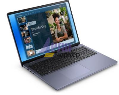 Лаптоп Dell 16 DC16251, Intel Core 7 150U (10 cores, up to 5.4 GHz), 16.0" FHD+(1920x1200) AG 300nits, 32GB, 2x16GB, DDR5, 5200MT/s, 1TB M.2 PCIe, Intel Graphics, Cam, FPR, Wi-Fi 6E, Backlit Kb, Ubuntu, Midnight Blue, Aluminium,3Y PS