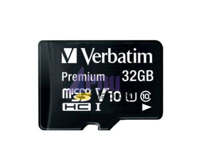 Памет Verbatim Premium micro SDHC 32GB Class 10 (Incl. Adaptor)
