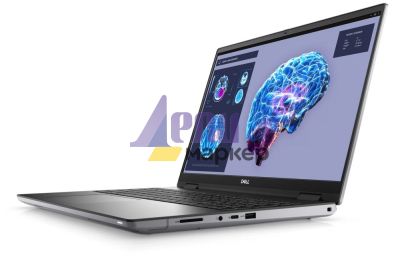 Лаптоп Dell Precision 7680, Intel Core i7-13850HX (30MB, 20 Cores (8P+12E) up to 5.3GHz), 16" FHD+ (1920x1200), WVA AG 500 nits, IR Cam, 32GB, 1x32GB 5600MT/s CAMM, 1TB M.2 PCIe x4 NVMe, NVIDIA RTX 2000 Ada 8 GB DDR6, Wi-Fi 6E, BT, FPR, Backlit, Win 11 Pr