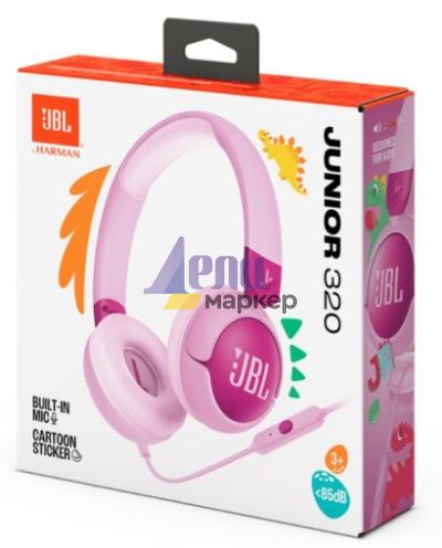 Слушалки JBL JR320 Wired on-ear kids headphones, Purple