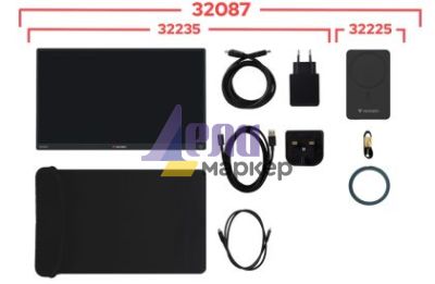 Монитор Verbatim Portable 13.3"  WUXGA Touch Monitor ALU with Wireless Power Supply incl. Power Bank 5000mAh