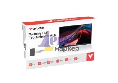 Монитор Verbatim Portable 13.3"  WUXGA Touch Monitor ALU with Wireless Power Supply incl. Power Bank 5000mAh