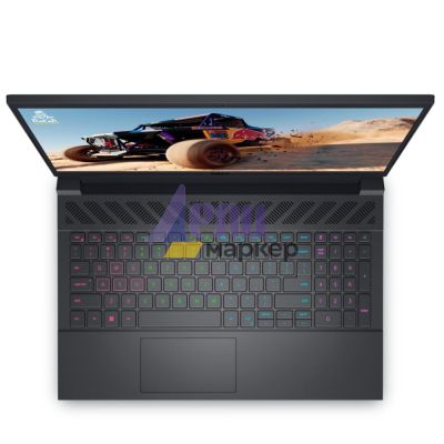 Лаптоп Dell G15 5530, Intel Core i5-13450HX (20 MB cache, 10 core, up to 4.60 GHz), 15.6" FHD (1920x1080) 165Hz, 3ms, sRGB-100%, 16GB 2x8GB, DDR5, 4800MHz, 512GB SSD PCIe M.2, GeForce RTX 4050 6GB GDDR6, Wi-Fi 6 AX201, BT, Cam & Mic, Backlit Kbd, Win 11 P