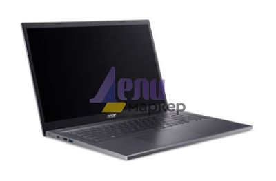 Лаптоп Acer Aspire 17, A17-51M-562E, Intel Core i5 1334U (up to 4.60GHz, 12MB), 17.3" FHD (1920x1080) IPS slim bezel LCD, 16GB DDR5 4600MHz,512GB PCIe NVMe SSD, Intel UMA, FHD Cam,WiFi 6E, BT 5.1, Backlit Kbd, No OS, Steel Gray