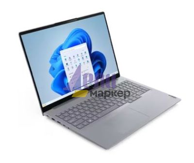 Лаптоп Lenovo ThinkBook 16 G8 Intel Core Ultra 5 225U (up to 4.8GHz, 12MB), 16GB DDR5-5600, 512GB SSD, 16" WUXGA (1920x1200) IPS AG, Integrated Graphics, 1080p&IR Cam, Backlit KB, 3 cell, WLAN, BT, FPR, DOS, 3Y CCI