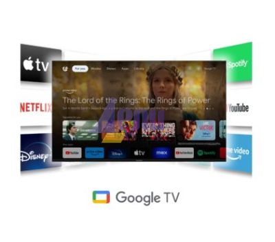 Телевизор Thomson Smart UHD TV 43"; Google TV; 3840 x 2160 (4K UHD), 4000:1, DLED, 60 Hz, DVB-T/T2/C/S/S2, HDR10, Wi-Fi, Bluetooth, LAN, HDMI 2 (2.0) + 2 (2.1), USB 2 (2.0) + 1 (3.0),Central Swivel Stand, Black