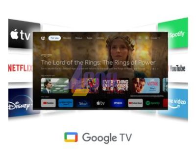 Телевизор Thomson Smart UHD TV 55"; Google TV; 3840 x 2160 (4K UHD), 4000:1, DLED, 60 Hz, DVB-T/T2/C/S/S2, HDR10, Wi-Fi, Bluetooth, LAN, HDMI 2 (2.0) + 2 (2.1), USB 2 (2.0) + 1 (3.0),Central Swivel Stand, Black