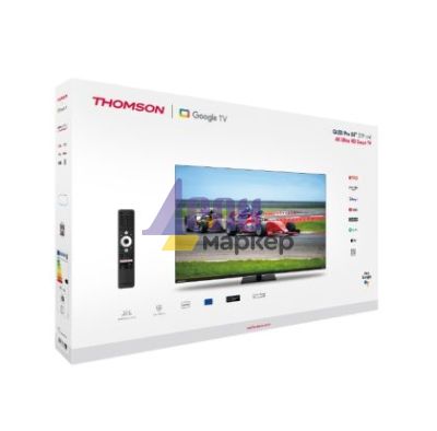 Телевизор Thomson Smart QLED Pro TV 55"; Google TV; 3840 x 2160 (4K UHD), DLED, 144 Hz, DVB-T/T2/C/S/S2, HDR10, Wi-Fi, Bluetooth, LAN, HDMI 4 (2.1), USB 2 (2.0) + 1 (3.0), Central Swivel Stand, Black