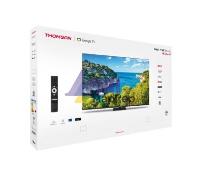 Телевизор Thomson Smart UHD TV 65"; Google TV; 3840 x 2160 (4K UHD), 4000:1, DLED, 60 Hz, DVB-T/T2/C/S/S2, HDR10, Wi-Fi, Bluetooth, LAN, HDMI 2 (2.0) + 2 (2.1), USB 2 (2.0) + 1 (3.0),Central Swivel Stand, Black