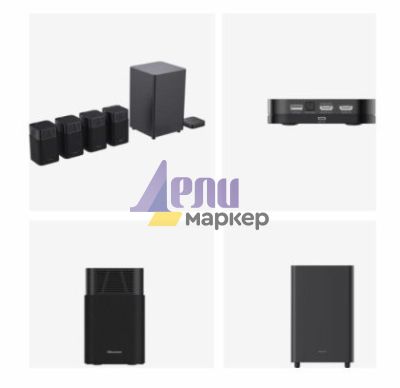 Аудио система Hisense HT Saturn, 4.1.2Ch Sound Bar with Wireless Subwoofer, 720W, Dolby Atmos, Tuned by Devialet , DTS:X,Quad Satellite Speakers , Black