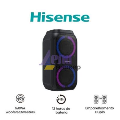 Аудио система Hisense Party speaker 2.0 Ch., 160W, BT, 12h play, Black