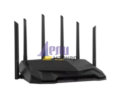 Рутер Asus Gaming Wireless TUF Router AX6000, Dual-Band, Quad-Core 2.0GHz CPU, 256MB/512MB Flash/RAM, 2.5G dual-port, AiProtection Pro, Adaptive QoS, VPN Fusion, IPTV, OFDMA, MU-MIMO, Beamforming, Link Aggregation, Port forwarding, AiM, Black