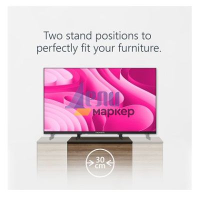 Телевизор Thomson Smart FHD TV 32"; Google TV; 1920 x 1080 (FHD), DLED, 60 Hz, DVB-T/T2/C/S/S2, Wi-Fi, Bluetooth, LAN, HDMI 3 (1.4), USB 2 (2.0), 12 Volt adapter included, Side Feet, Black