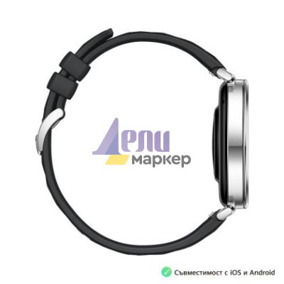 Часовник Huawei Watch GT5 Jana-B19F, 1.32", Amoled 466x466 PPI 352, , BT5.2 BLE/BR/EDR, 5ATM, 524mAh, Screenshot sharing, support message input, message notifications, Battery life up to 7 days, Compatible with iOS and Android devices, Black Fluoroelastom