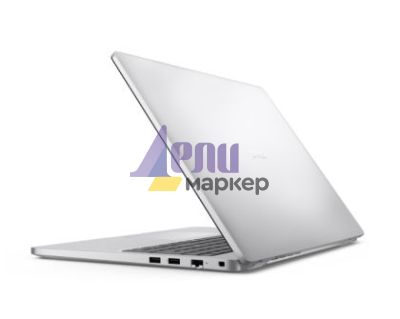 Лаптоп Dell Pro 16 PC16250, Intel Ultra 7 255U (12 TOPS NPU, 12 cores, up to 5.2 GHz), 16" FHD+(1920x1200) 300nits AG, 16 GB: 1x16 GB, DDR5, 5600 MT/s, 512 GB SSD, Intel Graphics, FHD HDR IR Cam and Mic, Wi-Fi 6E, FPR, Backlit Kb, Win11 Pro, Platinum silv