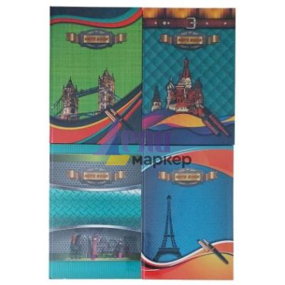 Тетрадка NOTE BOOK Шити и лепени твърди корици, офсет, А4 100 л. с широки редове