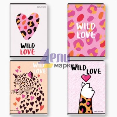 Тетрадка Black&White Girl Mix Меки корици, А5 80 л. с широки редове