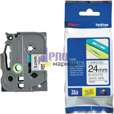 Консуматив Brother TZe-251 Tape Black on White, Laminated, 24mm - Eco
