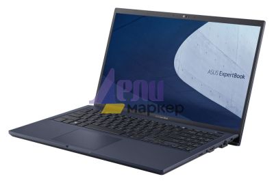 Лаптоп Asus ExpertBook B1 B1500CBA-BG51C1,Intel Core i5-1235U (3.30 GHz up to 4.40 GHz, 12MB), 15.6" FHD (1920x1080), Intel Iris Xe Graphics, 8GB DDR4 on BD. (1 slot free), 512GB M.2 NVMe,VGA,HDMI,1xThunderbolt,RJ45, NO OS,Star Black
