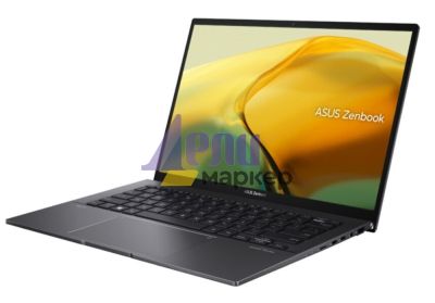 Лаптоп Asus Zenbook UM3402YAR-OLED-KM521W,AMD Ryzen 5 7530U (6-core/12-thread, 16MB cache, up to 4.3 GHz), 14." OLED ,2.8K (2880 x 1800) OLED 16:10 aspect ratio, DDR4 16GB(ON BD.),500 GB PCIEG3 SSD, TPM, Num Pad, Windows 11,Jade Black