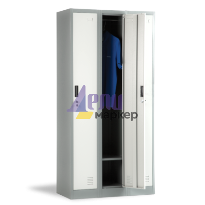 Метален шкаф CR-1242 J LUX - сив / тъмносив