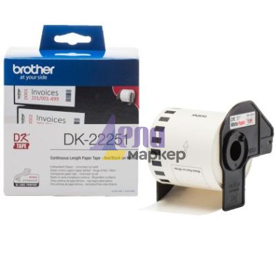 Консуматив Brother DK-22251 Roll, Black and Red on White Continuous Length Paper Tape, 62mm x 15.24m