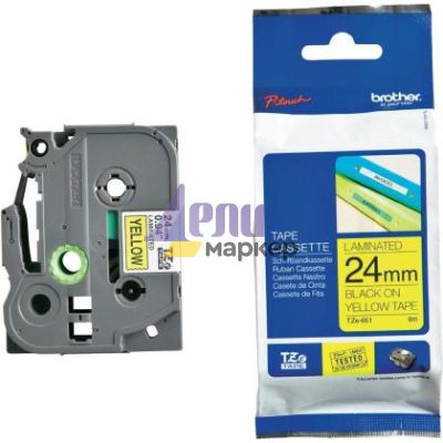 Консуматив Brother TZe-651 Tape Black on Yellow, Laminated, 24mm - Eco