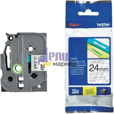 Консуматив Brother TZe-151 Tape Black on Clear, Laminated, 24mm, 8 m - Eco