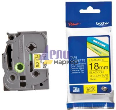 Консуматив Brother TZe-641 Tape Black on Yellow, Laminated, 18mm Eco