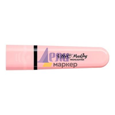 Текст маркер BiC Marking Pastel Скосен връх 1.2-4.6 mm Розов