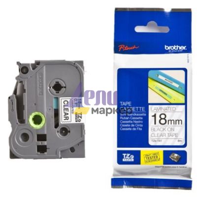 Консуматив Brother TZe-141 Tape Black on Clear, Laminated, 18mm, 8m - Eco